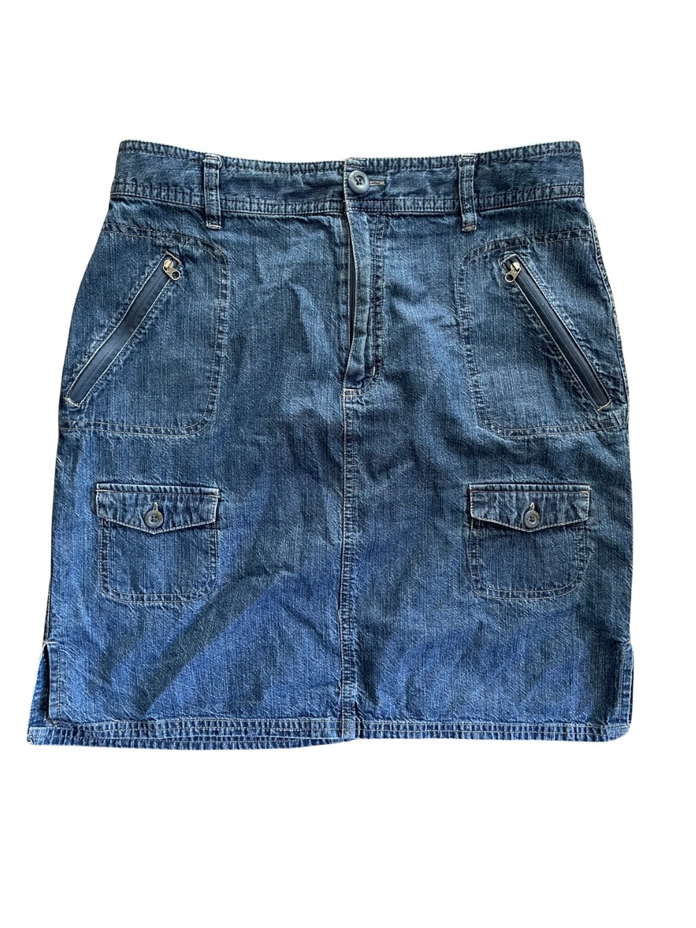 Columbia Sportswear Company 100% Cotton Denim Cargo Midi Skirt